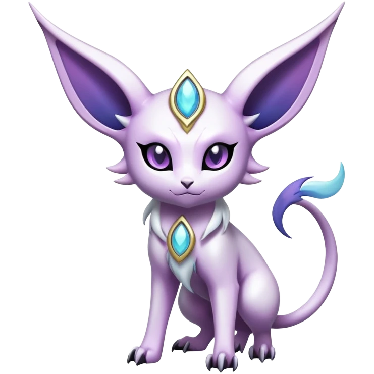 Shiny Exotic Badass Mystical Mysterious Gothic Espeon-Absol-Pokémon-Fakémon-hybrid-creature (full body) emoji