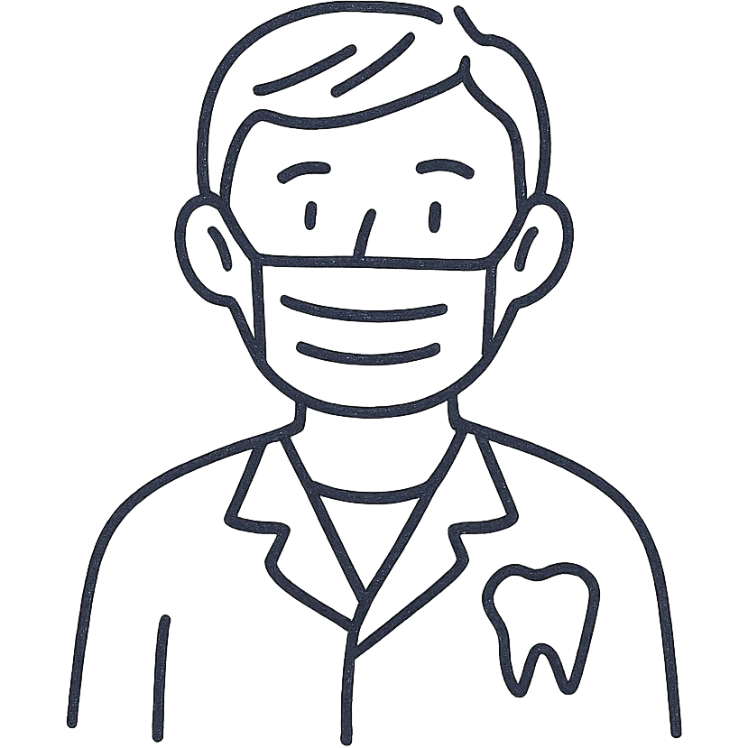 dentist, hand drawn outline style, simple lines emoji
