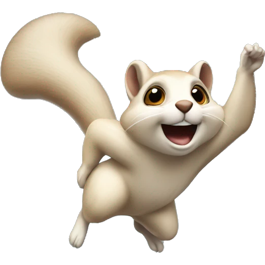 Acrobat flying squirrel diving off a cliff emoji