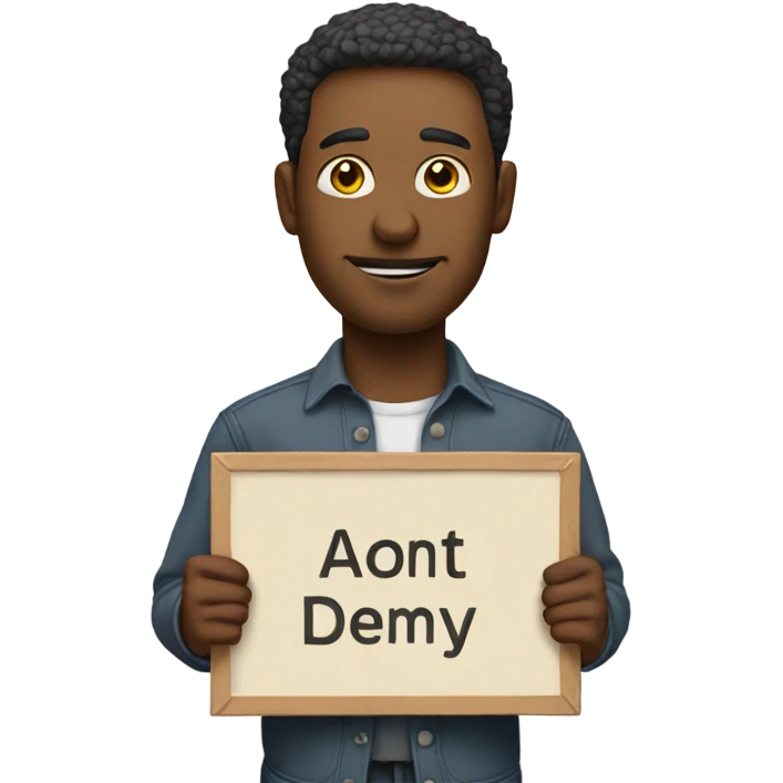 man holding placard emoji