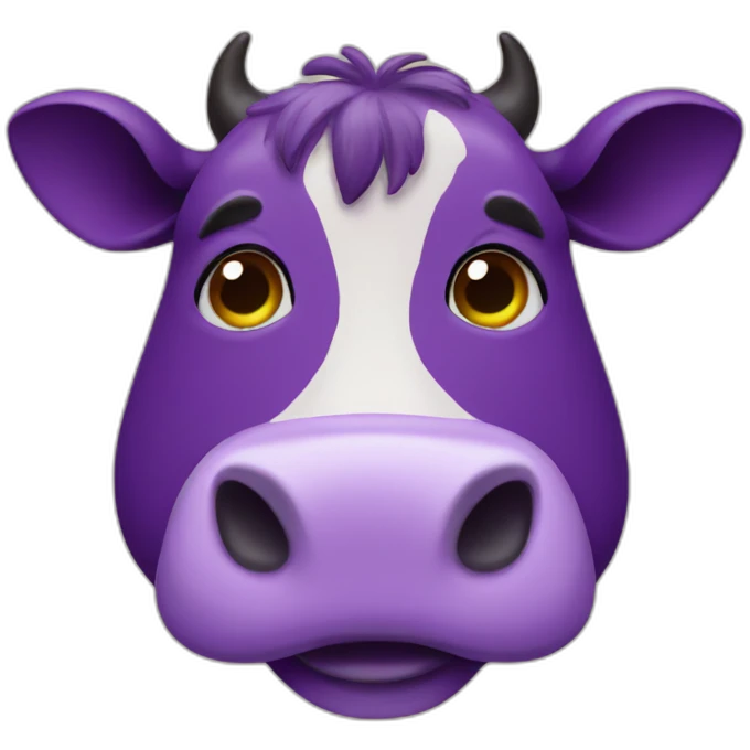 purple cow with moustache emoji