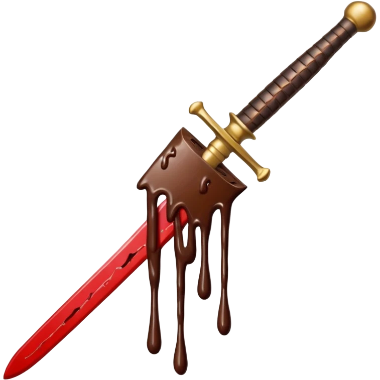Blood on sword with chocolate emoji
