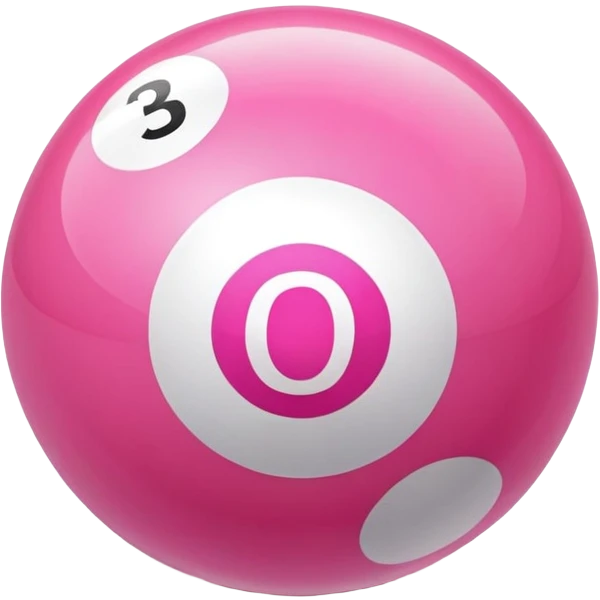 Bola de billar con un número tres rosa emoji
