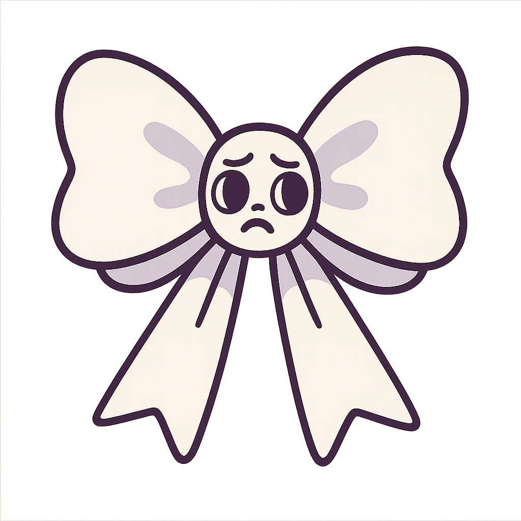 white gothic bow gothic style bow pastel toon emoji