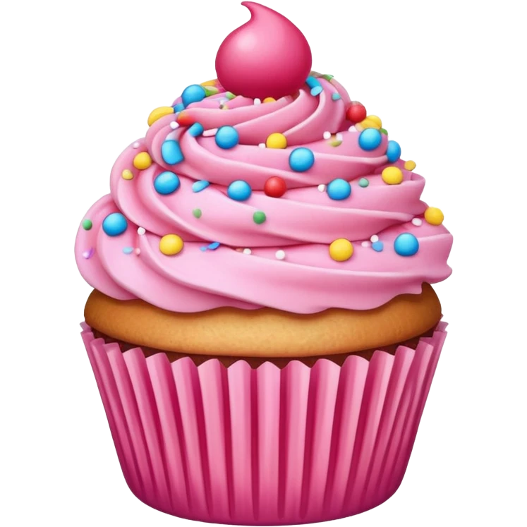 Cupcake with pink icing emoji