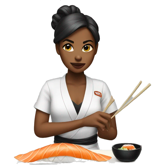 Slay girl eating sushi emoji