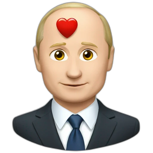 Putin showing a heart emoji