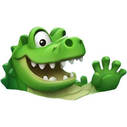 Waving crocodile in the water emoji