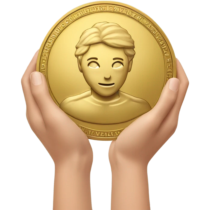gold coin shows muscle hands behind your head emoji