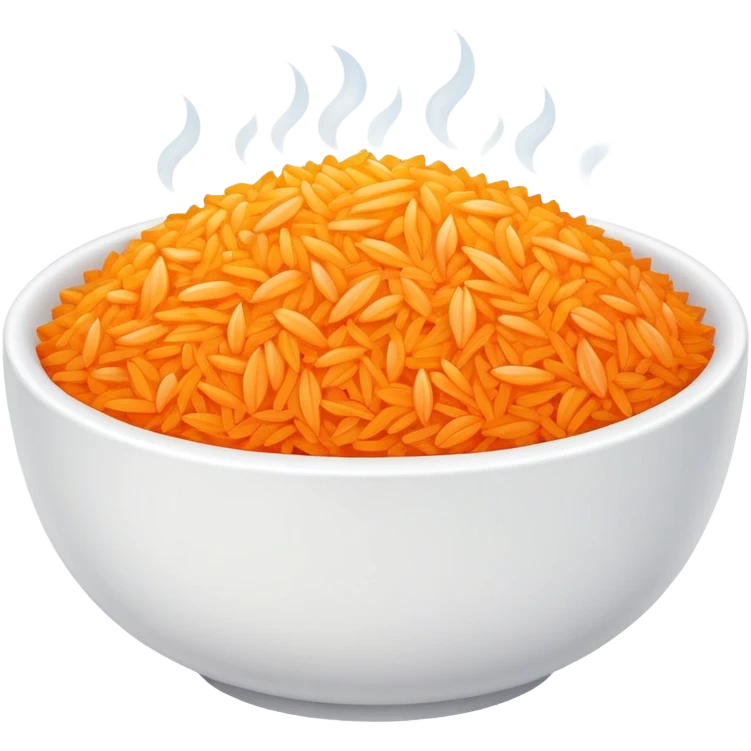bowl of bright orange rice emoji