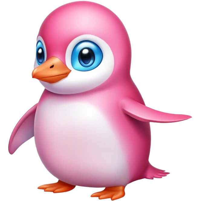 Pink fairy penguin emoji