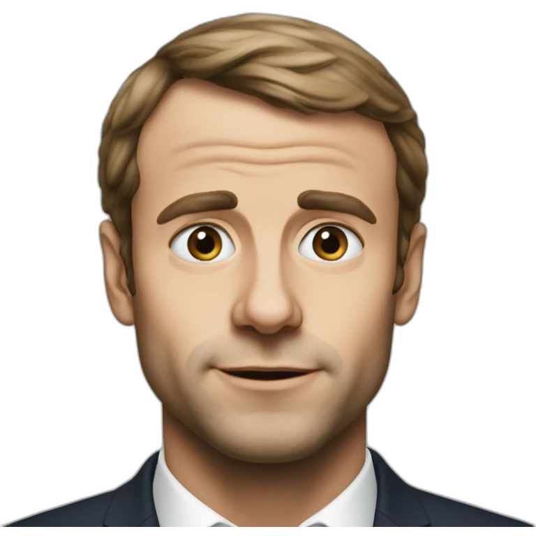 Macron with milk in eyes emoji
