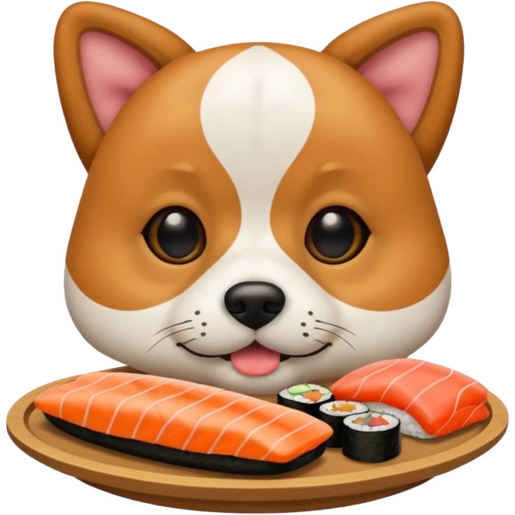 dog eating sushi  emoji