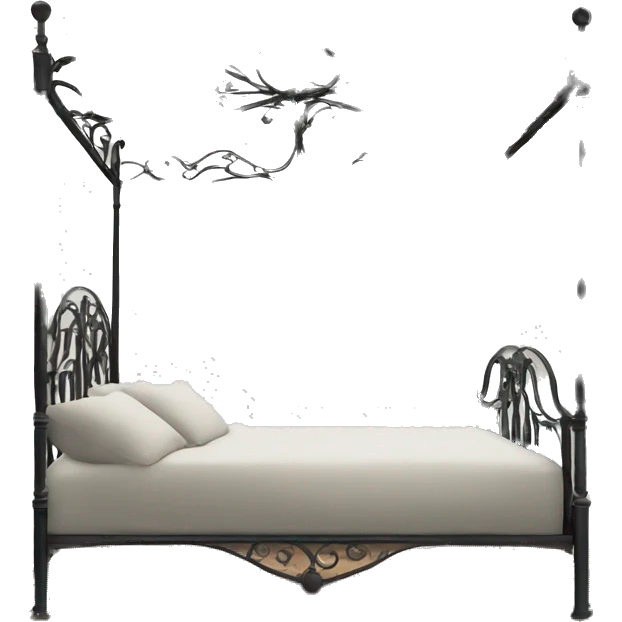 antique iron wrought canopy bed emoji