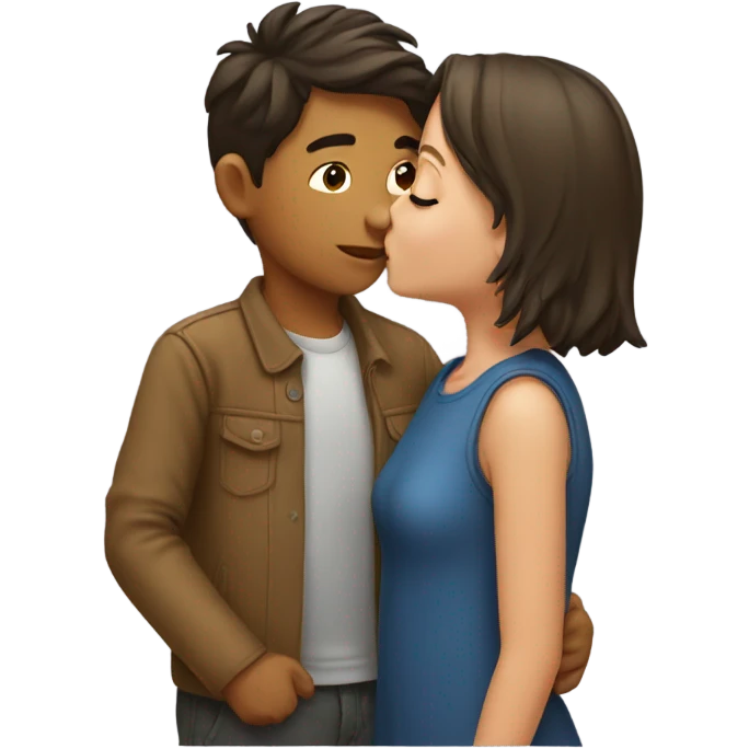 a girl kissing a boy emoji