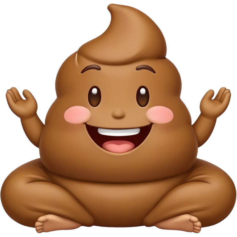 meditating laughing poop emoji at temple emoji