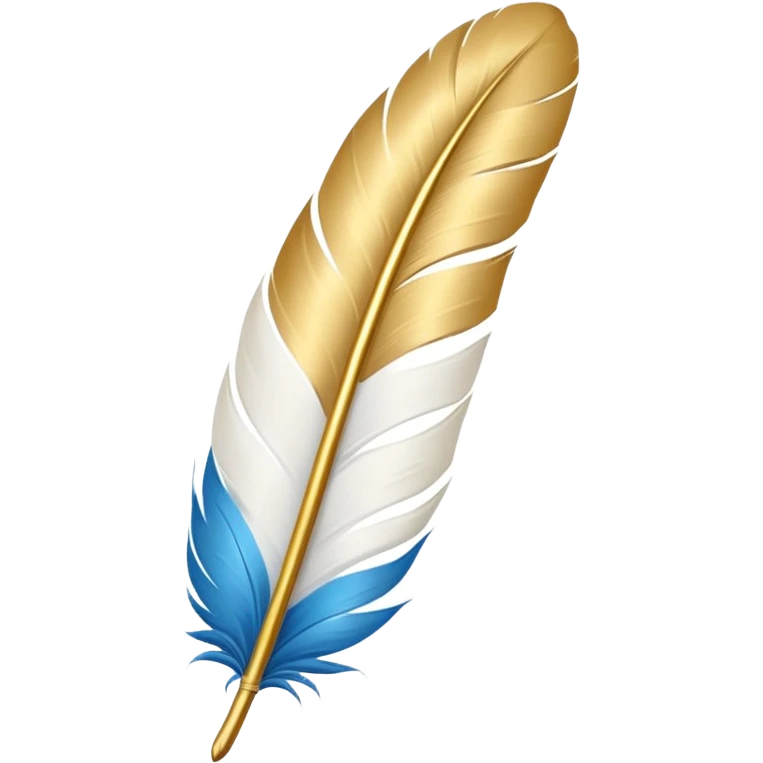 gold and white feather with hints of blue emoji