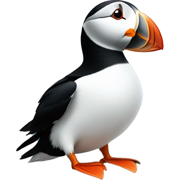 Puffin sitting on rocks  emoji