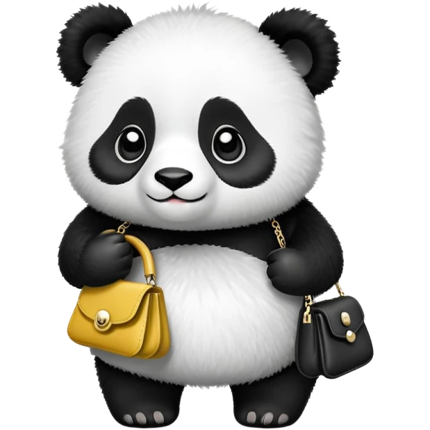 Panda holding a purse  emoji