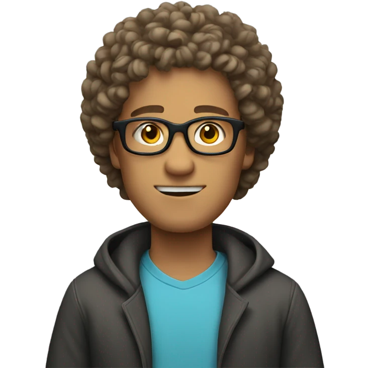 white guy with curly hair and glasses emoji