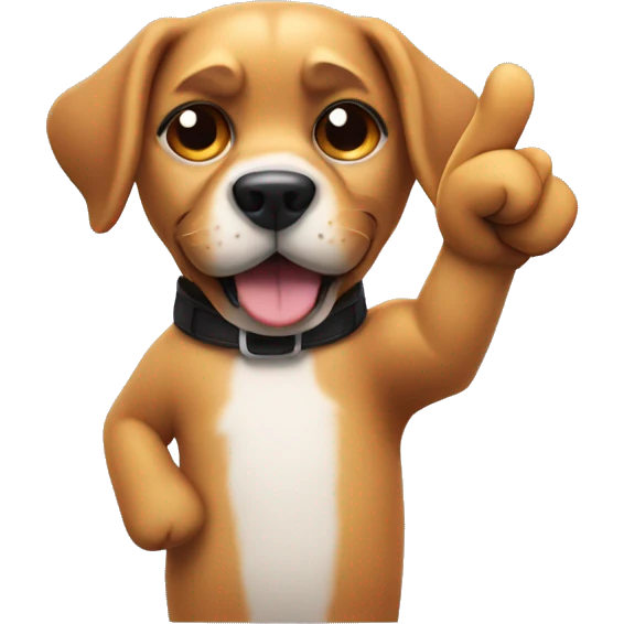 dog with foam finger emoji