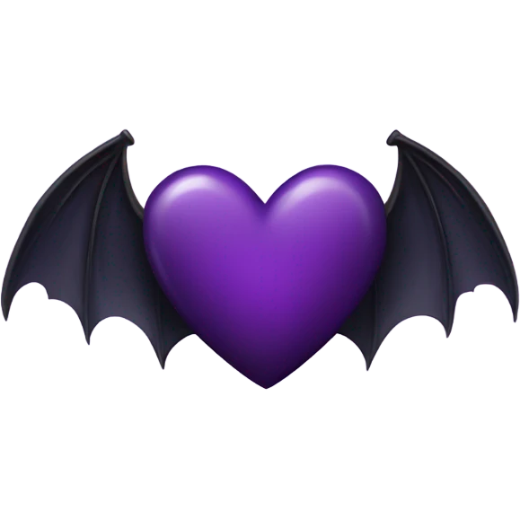 Dark purple heart with bat wings emoji