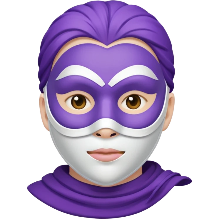 purple character with a white mask emoji
