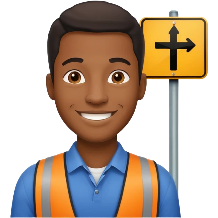 Street Sign Maker black man emoji