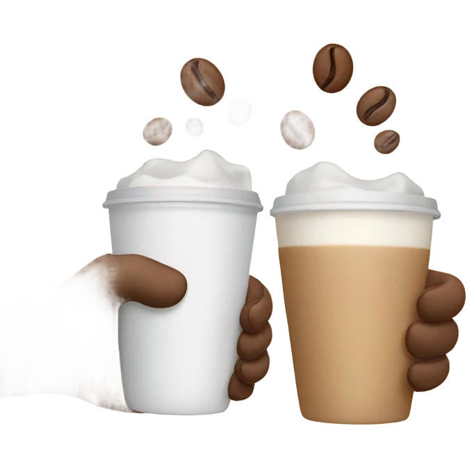 Milk and coffee holding hands  emoji