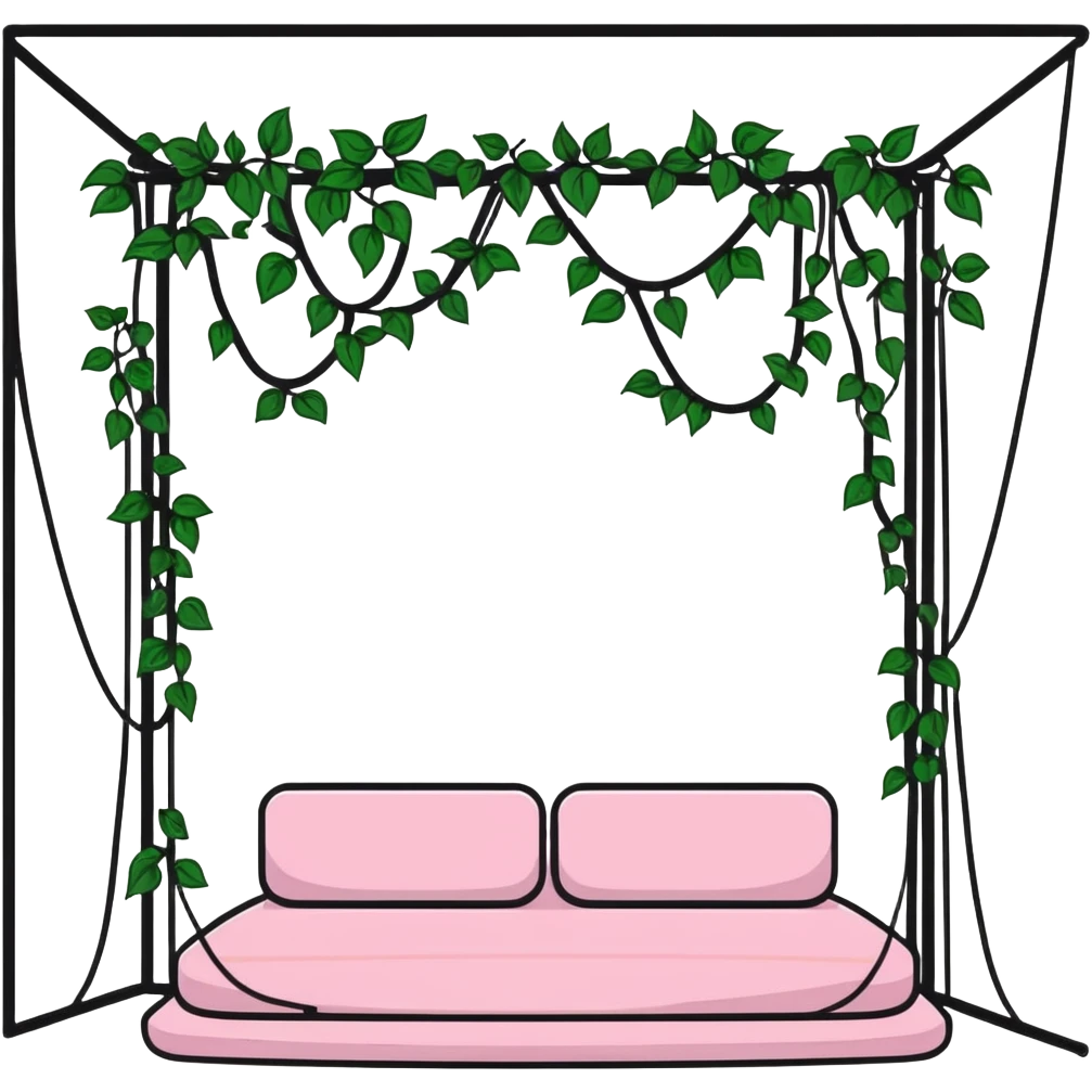 aesthetic room with climbing vines and string fairy lights creating a magical glow emoji