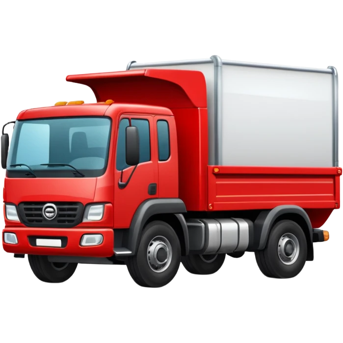 A new red truck with a "TIR" plate emoji
