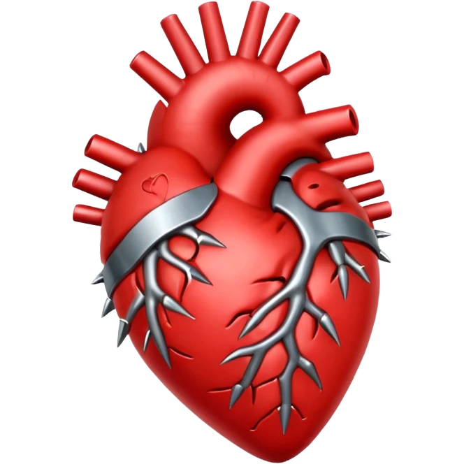 Anatomical heart with metal spikes  emoji