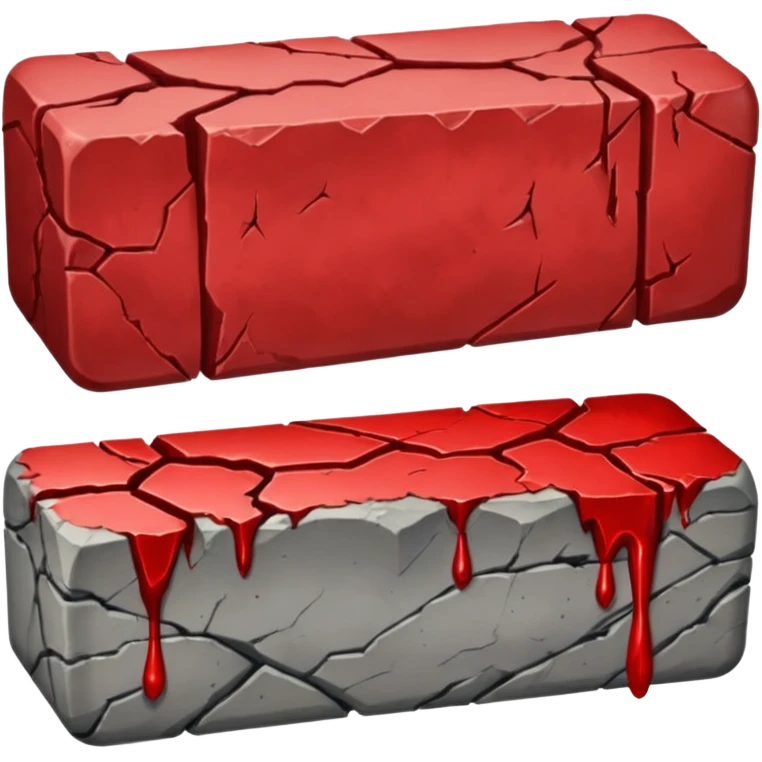 i want an hp bar for my discord bot which is text fight bot, i want a total of 3 emojis, left edge of hp bar, right edge of hp bar, middle of hp bar, i want the hp bar to look cracky and rocky like blood in rock emoji