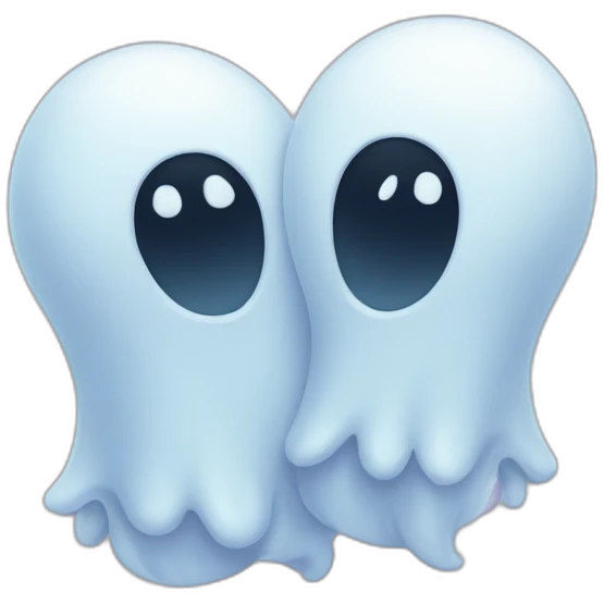 two hugging ghosts emoji