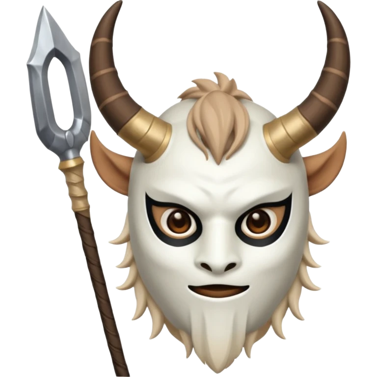 Hilichurl creature from Genshin Impact, wearing a white round mask with horns  emoji