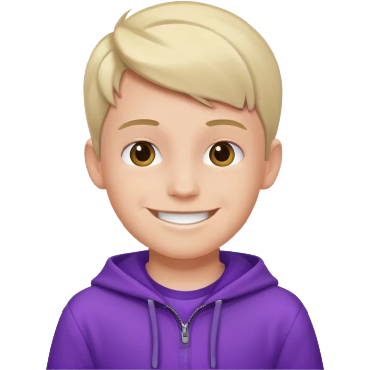 پسری با لباس بنفش emoji