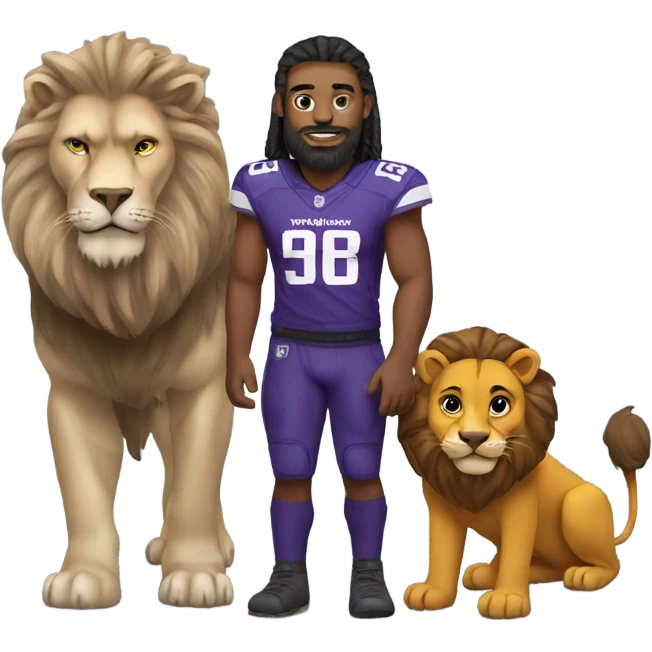 Minnesota Viking with pet lion emoji
