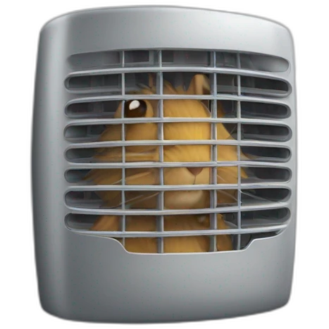 Un radiateur avec des cheveux et un rat emoji