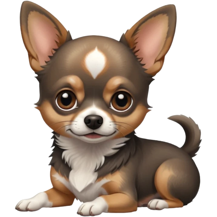 Chihuahua mix with grey, brownish face  and black color  emoji
