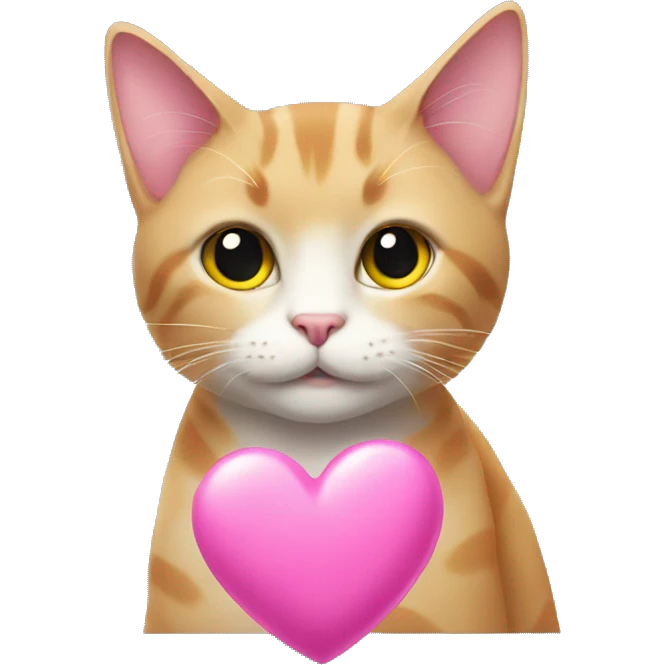 Cat with a pink heart emoji