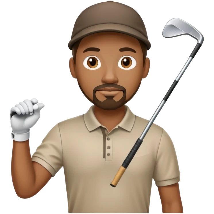 Black male golfer with goatee emoji
