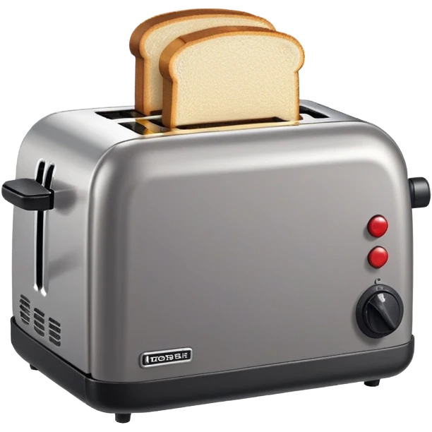A low-resolution 8-bit pixel art emoji of a toaster, blocky and retro-style, with visible square pixels and a limited color palette. emoji