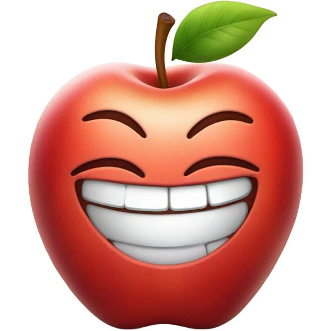 smiling apple emoji