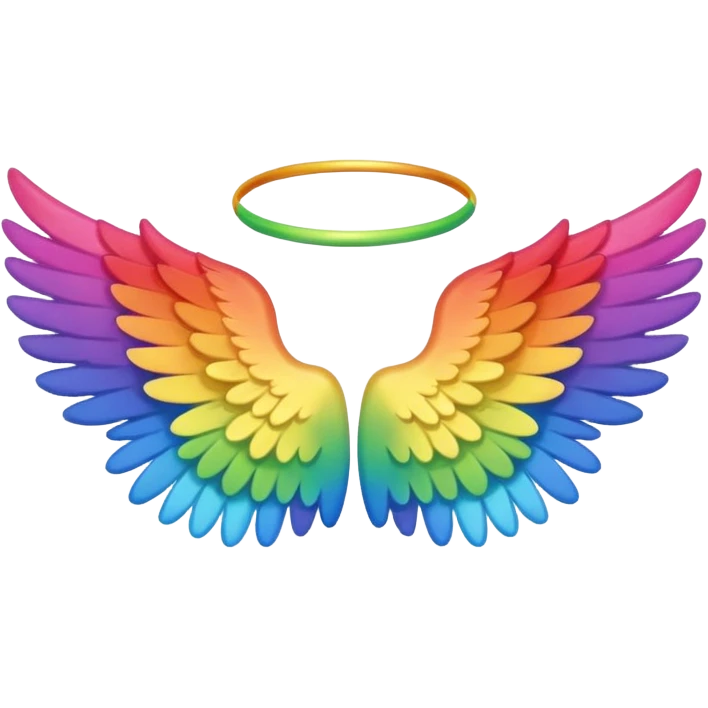 Simple small rainbow angel wings. Simple cute small left and right rainbow angel wings. Only wings. emoji