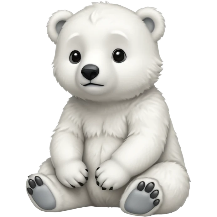 full body polar bear cub sitting emoji