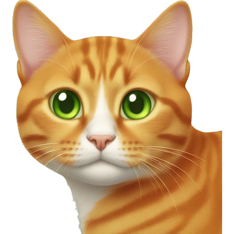 orange cat with green eyes emoji