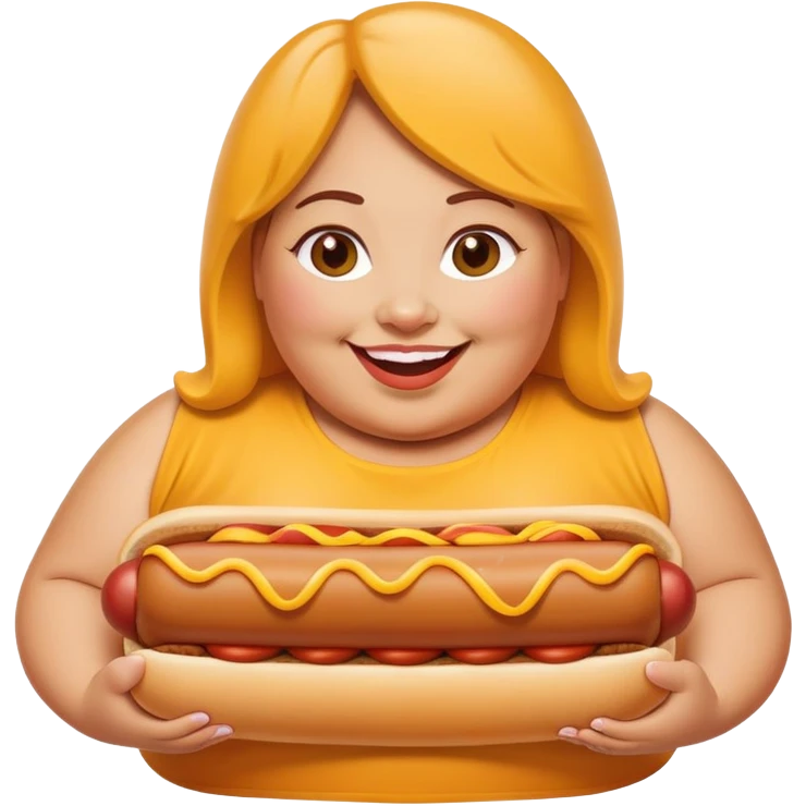 Fat lady in hotdog casing emoji