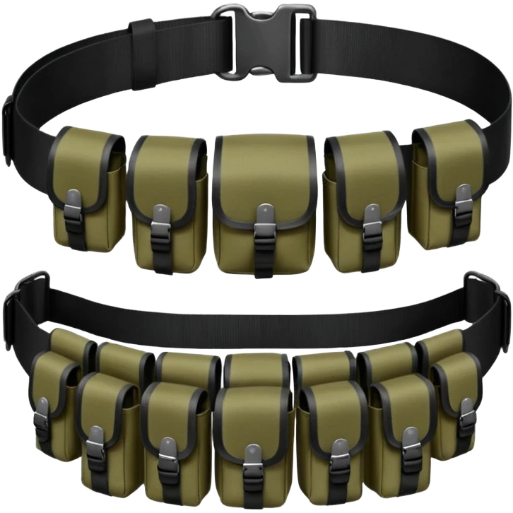 black military belt with pouches emoji