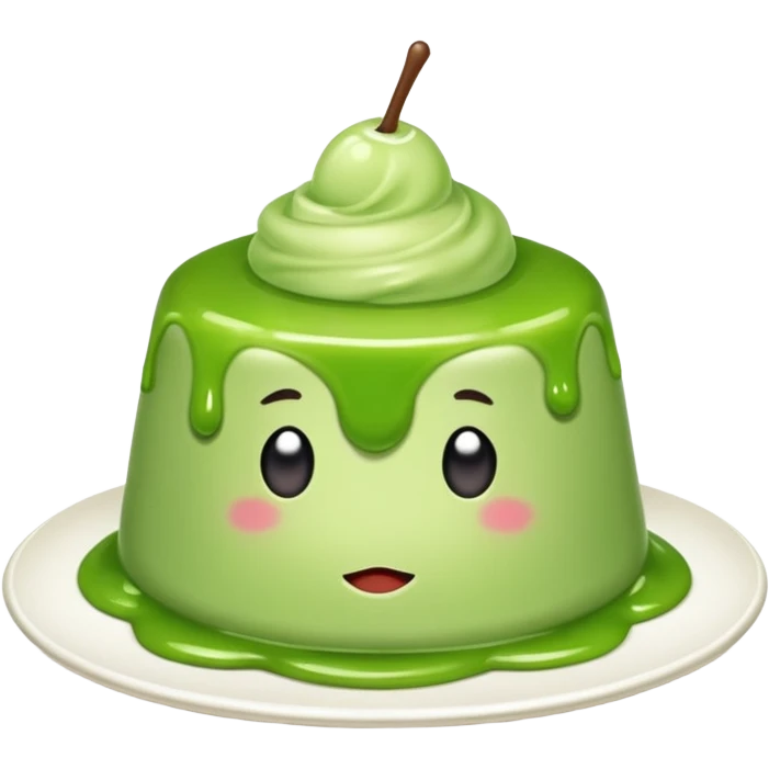 Make this emoji green: 🍮 and remove the plate emoji