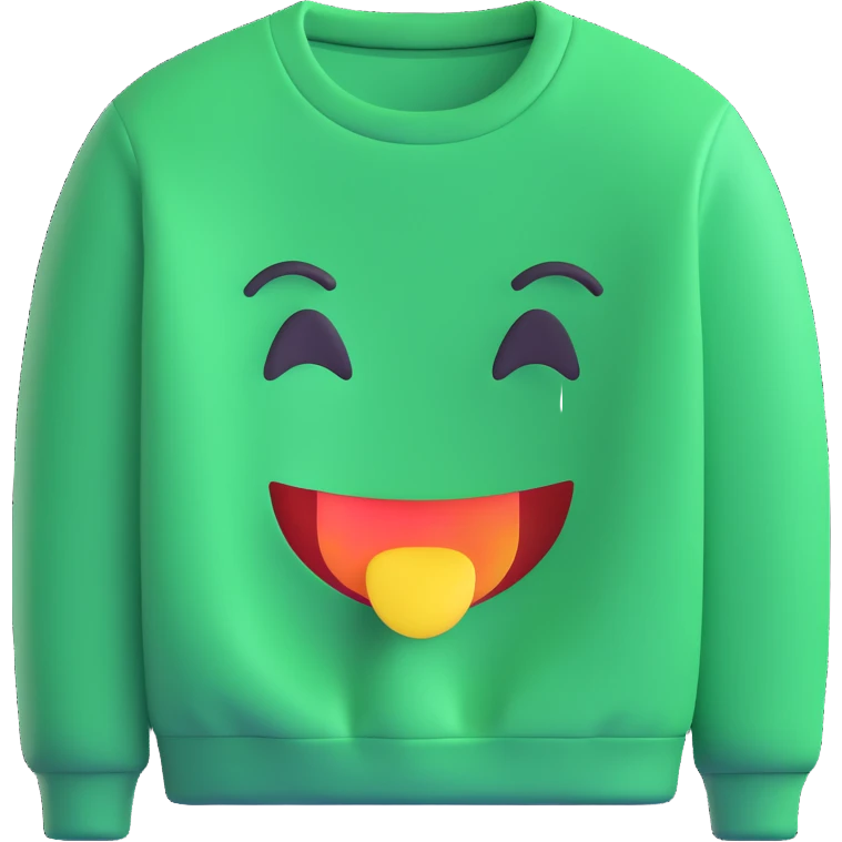 Change the jumper to green, keep 3D emoji style, with no background emoji